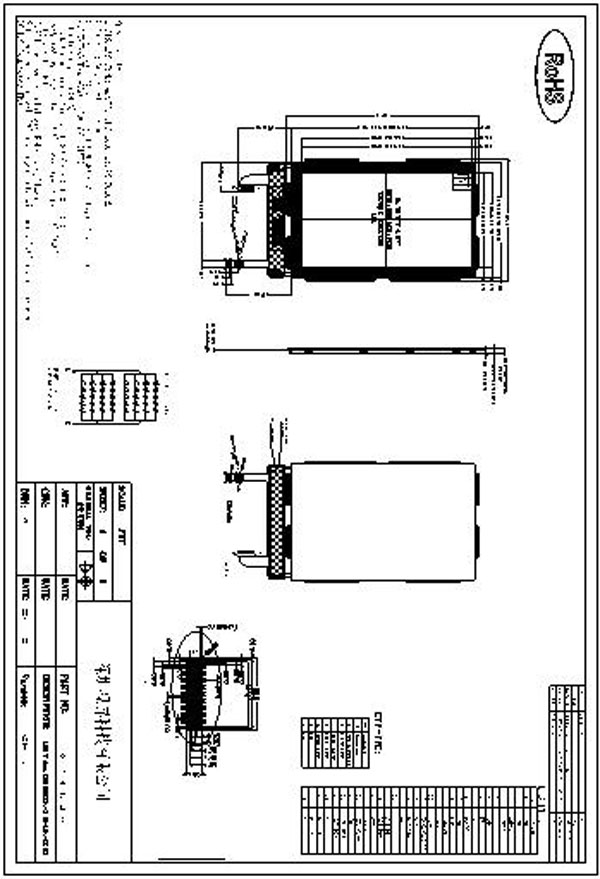 Outline Dimension of 5.0 Inch 1080x1920 FHD 31PIN MIPI 1600nits  