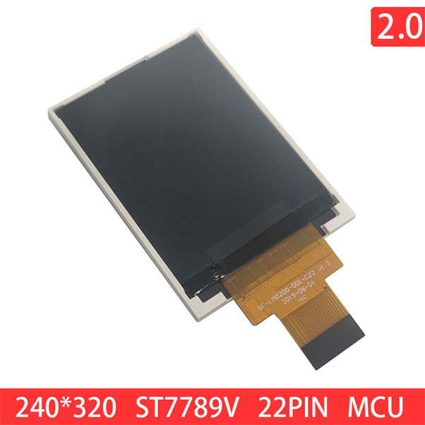 2.0 Inch 240X320 QVGA 22PIN MCU IPS 450nits TFT LCD Display Module