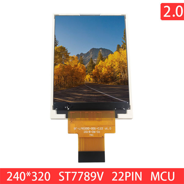 2.0 Inch 240X320 QVGA 22PIN MCU IPS 450nits TFT LCD Display Module