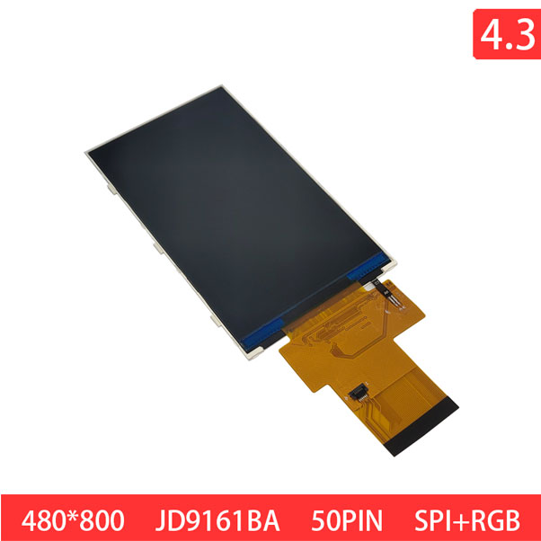 4.3 Inch 480X800 WVGA 50PIN RGB IPS 300nits TFT LCD Display Module