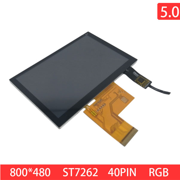 5.0 Inch 800x480 WVGA 40PIN TTLTN 350nits TFT LCD Display Module