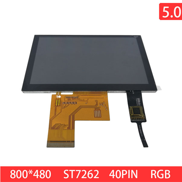 5.0 Inch 800x480 WVGA 40PIN TTLTN 350nits TFT LCD Display Module