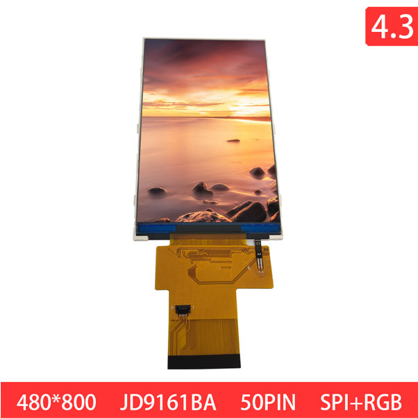 4.3 Inch 480X800 WVGA 50PIN RGB IPS 300nits TFT LCD Display Module