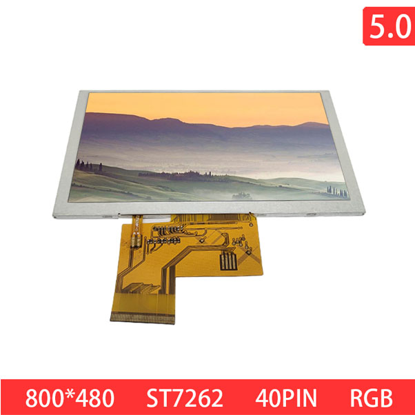 5.0 Inch 800x480 WVGA 40PIN TTL IPS 1000nits TFT LCD Display Module